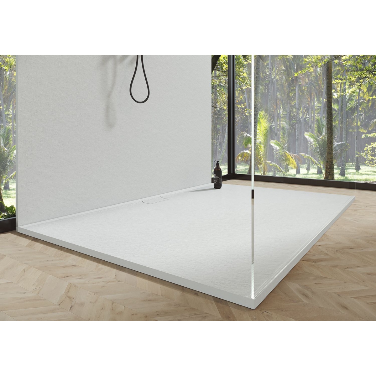 McBath - Base de Duche em Resina 100 x 80 cm - Base de Duche Retangular 100x80 Nova Stone Cover Perla