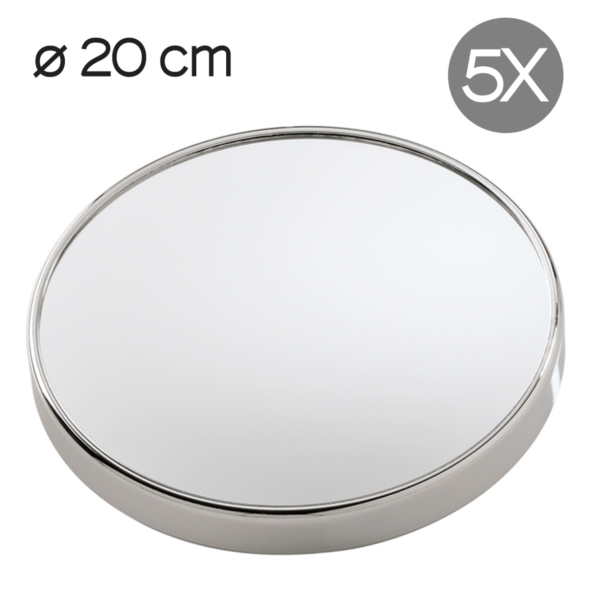⇒ Espejo baño ventosa cromado x10 aumentos 18cm ▷ Precio