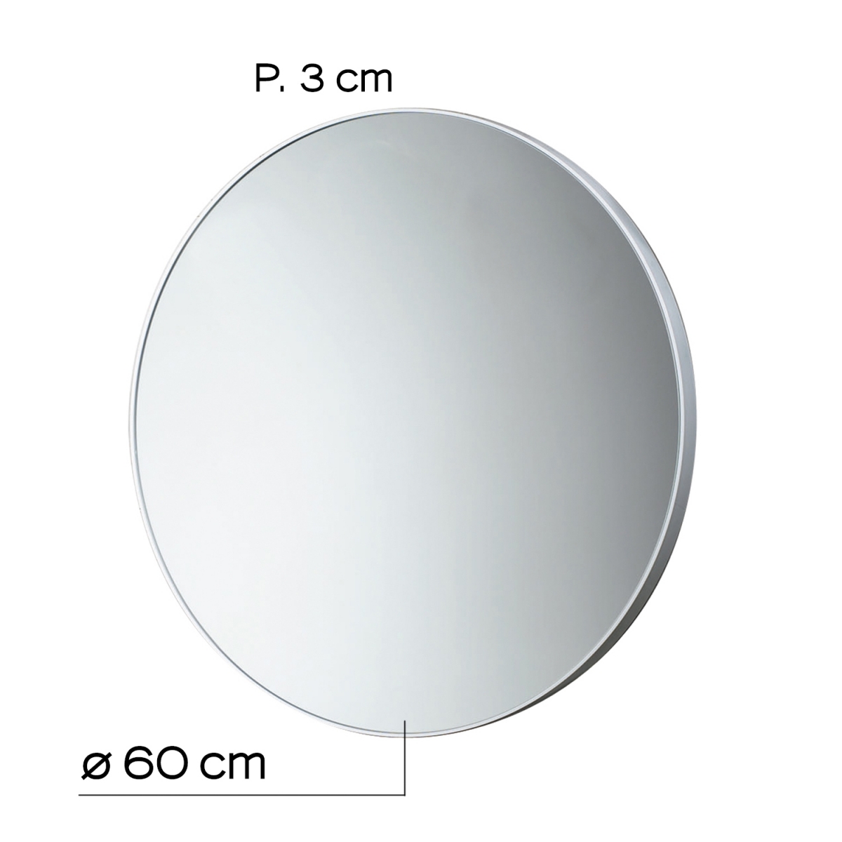 Espelho 60 Cm com moldura branca