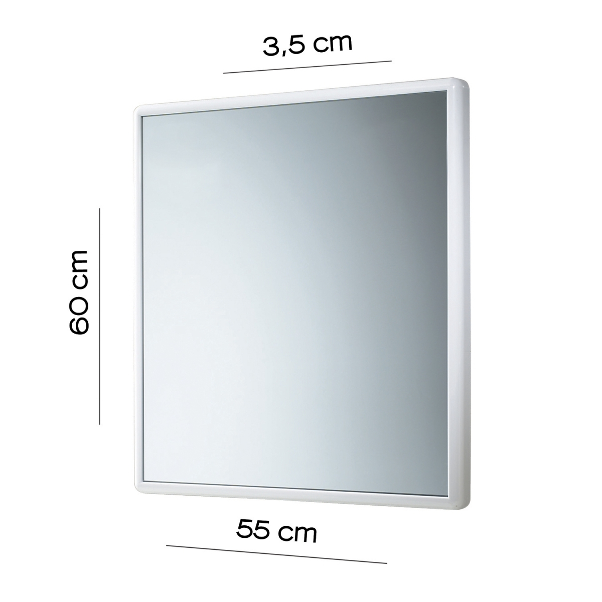 Fotos de ambiente do Espelho Junior 55X60 Cm com moldura branca [50564].