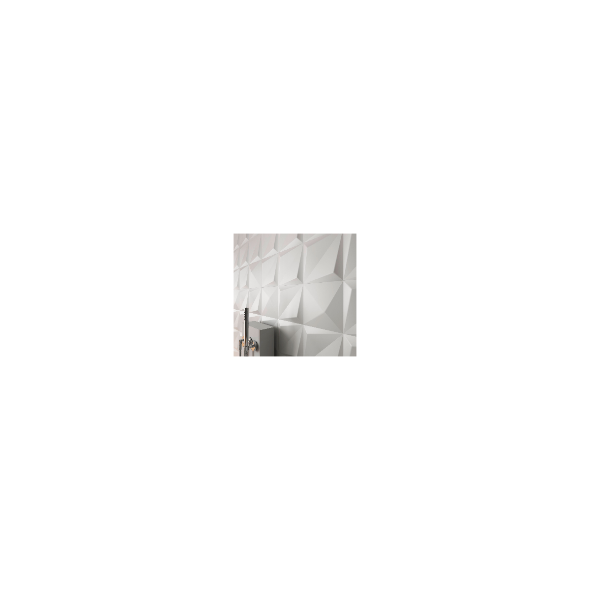 Fotografias de ambiente de Formas Origami Branco 25x25 (caixa 0,5 m2) [53656].