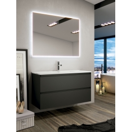 Mueble de baño suspendido 2 cajones con lavabo color Cotton Modelo Arco
