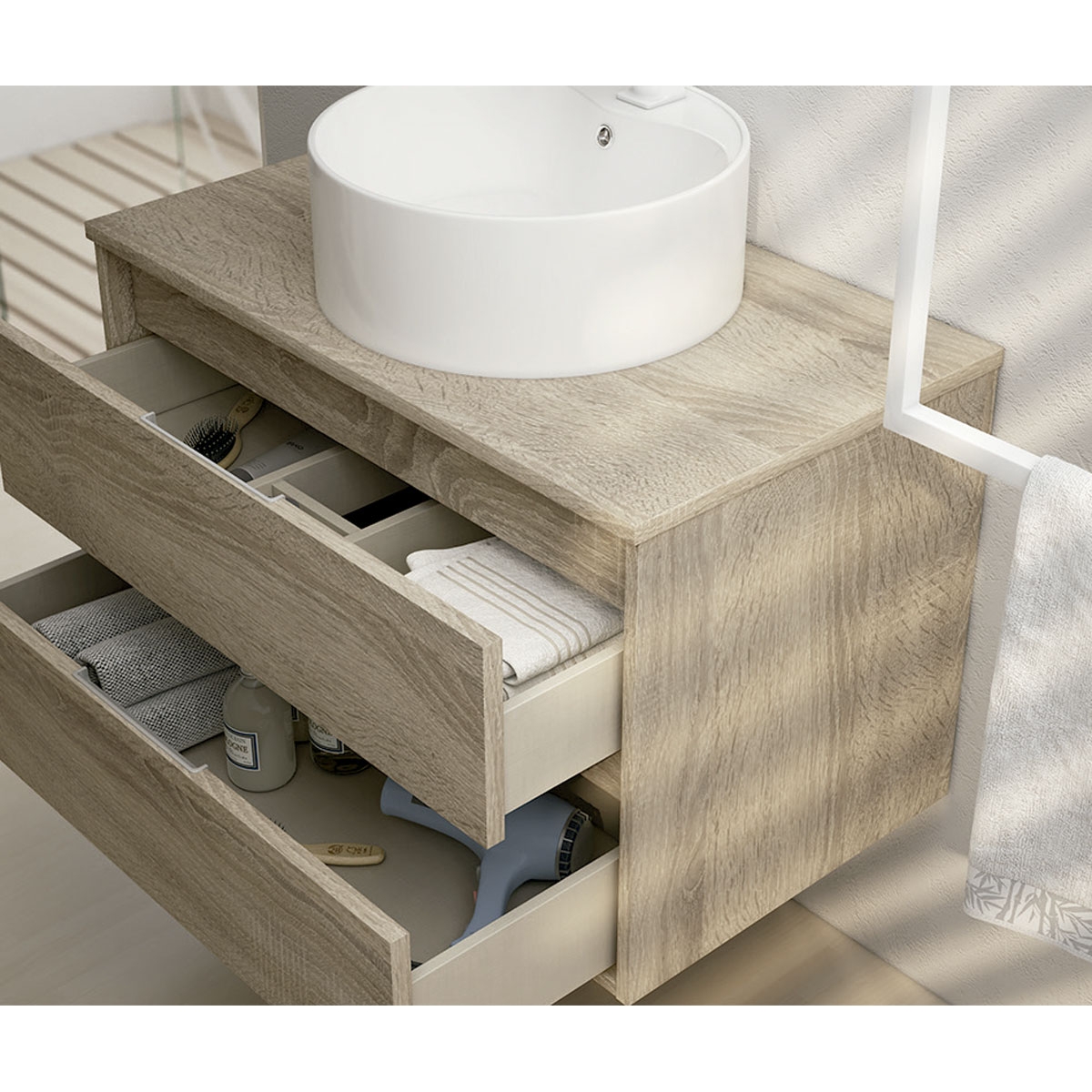 Mueble columna colgar de baño Bolton de 35 cm ancho color Cambrian -  Comprar online al mejor precio.