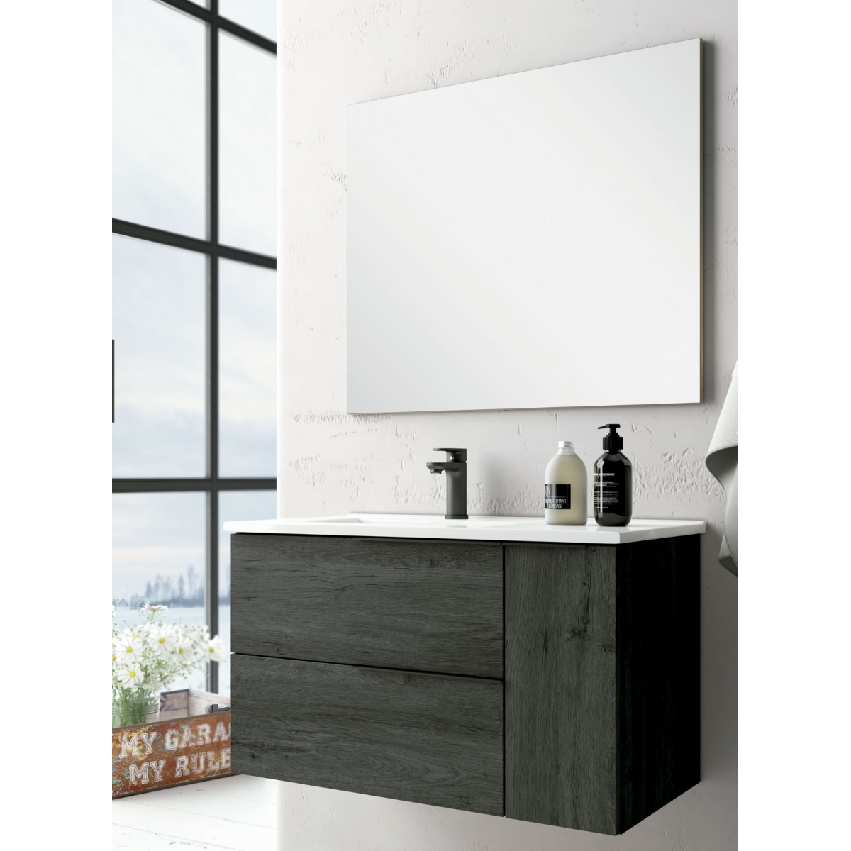 Mueble de baño suspendido Bolton 80 cm de ancho Cambrian - Comprar