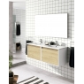Fotos ambiente de Mueble de baño suspendido Poole de 60 cm de ancho color Bambú con lavabo integrado [55010]