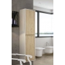Fotografias de ambiente do móvel de casa de banho suspenso Poole 80 cm de largura na cor Bamboo com lavatório integrado [55028] 