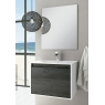 Fotografias de ambiente do móvel de casa de banho Poole 80 cm de largura Ebony suspenso na parede com lavatório integrado [55038