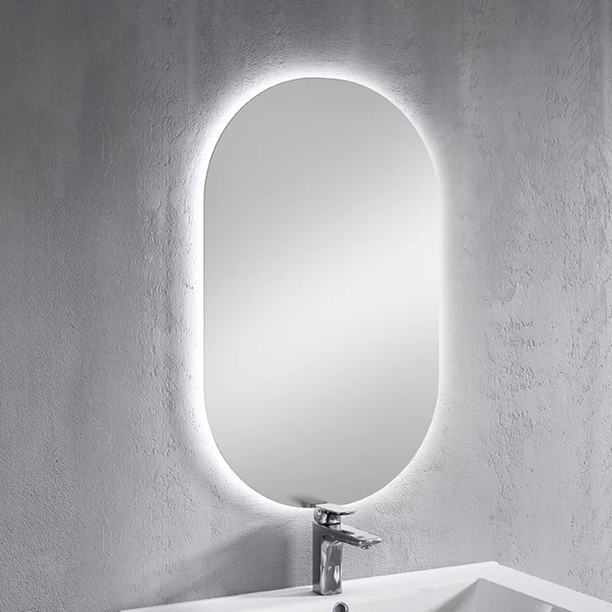 Espejo Para Baño Marco De Cristal Blanco
