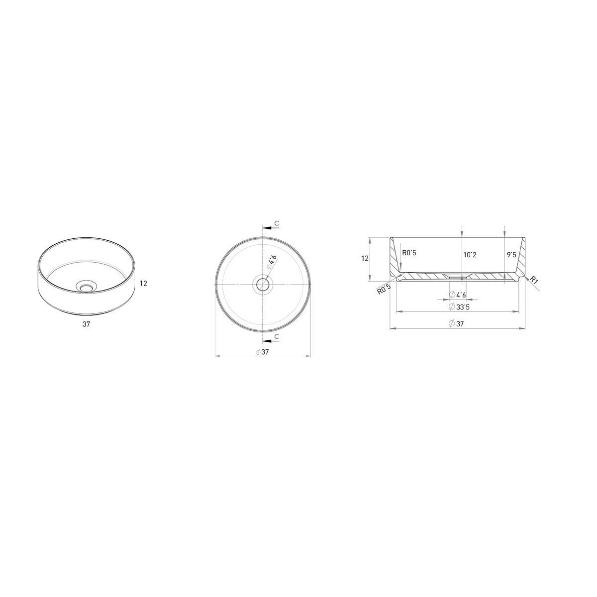 Mueble de baño suspendido de 60 cm con lavabo sobre encimera color Blanco Ada Modelo Granada8