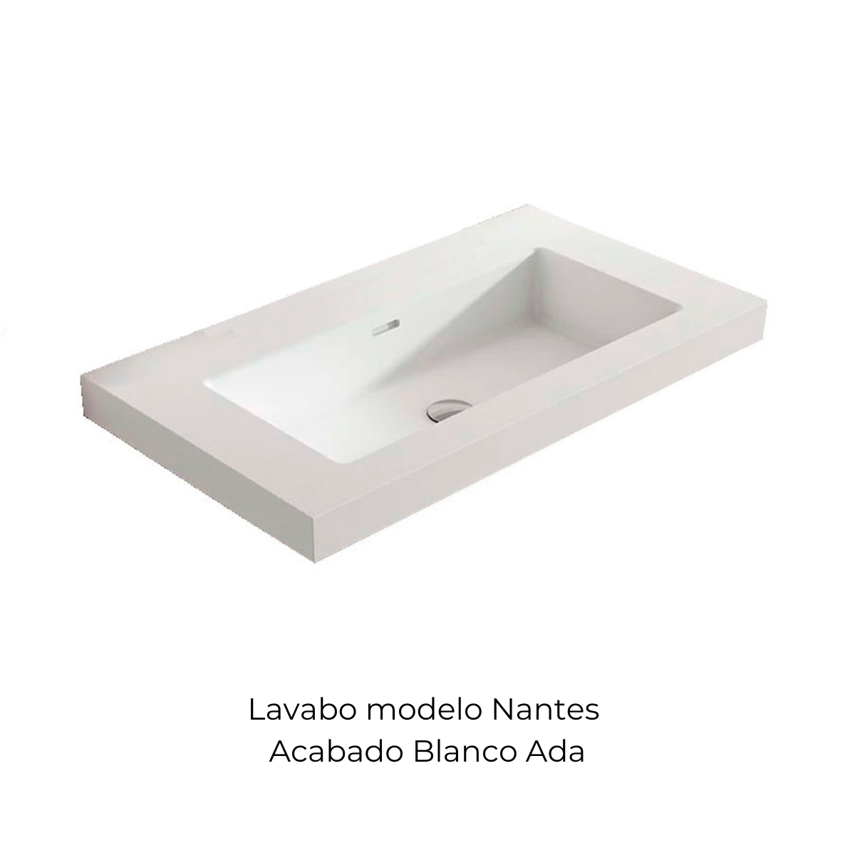 Móvel de casa de banho suspenso de 80 cm com lavatório integrado na cor branca Ada Modelo GranadaR