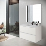 Móvel de casa de banho suspenso de 100 cm com lavatório integrado na cor branca Ada Modelo Granada