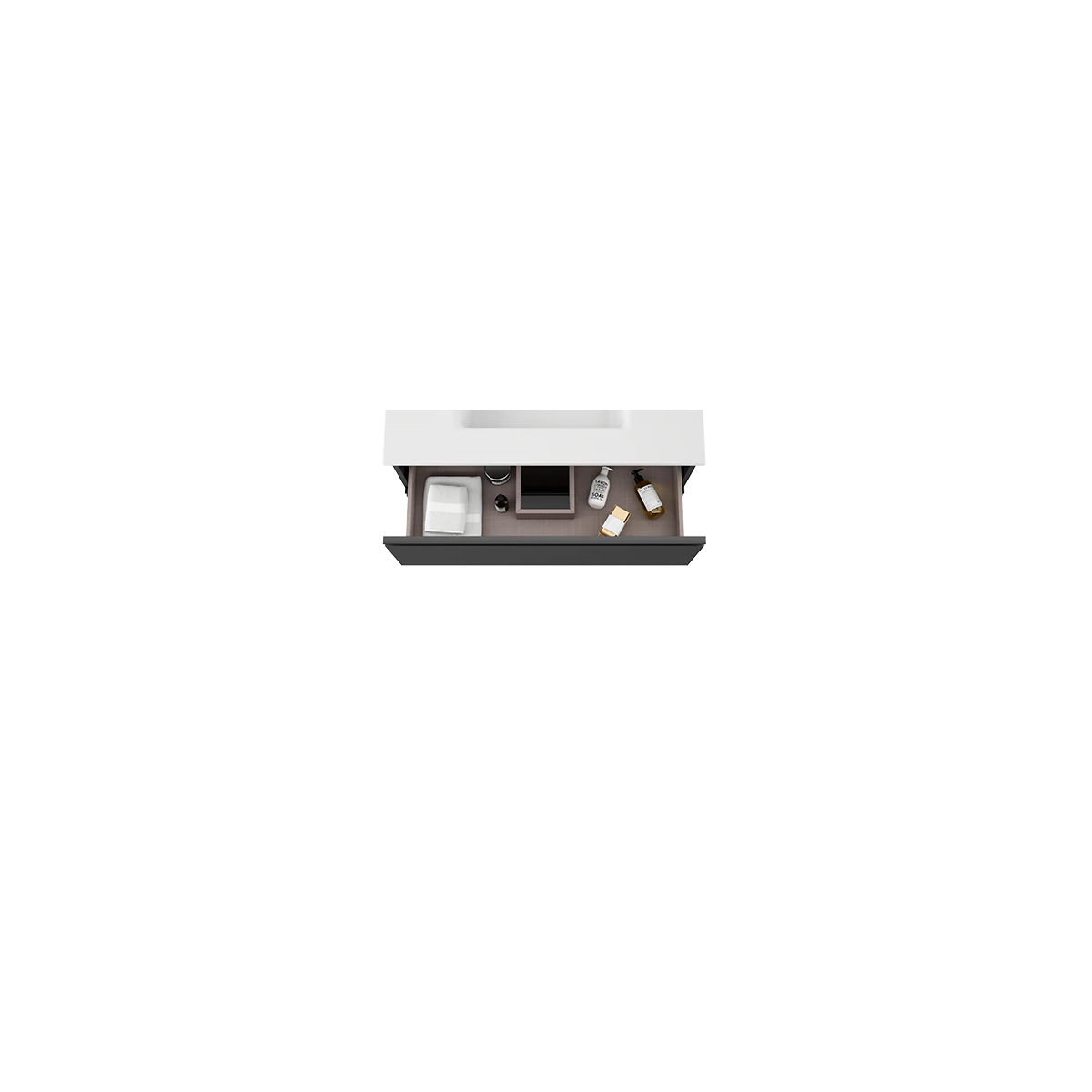 Móvel de casa de banho suspenso Granadaq de 100 cm com lavatório integrado cor de cinza