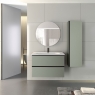 Mueble de baño suspendido de 100 cm con lavabo integrado color musgo Modelo Granadaq
