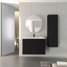 Mueble de baño suspendido de 100 cm con lavabo integrado acabado black Modelo Granadaq