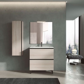 Mueble de baño suspendido de 120 cm con lavabo integrado color Blanco Ada  Modelo Granada