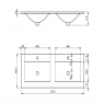 Mueble de baño suspendido de 120 cm con lavabo integrado acabado canela Modelo Granada9