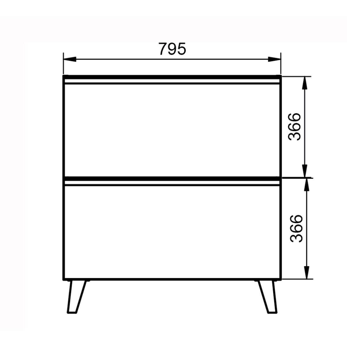 Mueble de baño de suelo de 80 cm con 2 cajones con lavabo integrado acabado navy Modelo Granada