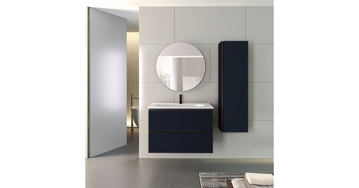 Mueble de baño de suelo de 60 cm con lavabo integrado color musgo Modelo  Granada