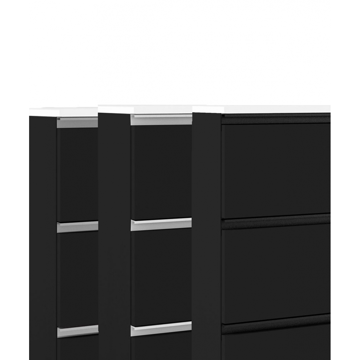 Mueble Baño al Suelo con Lavabo Cerámico, 100cm, 2 Cajones Puerta Lateral  Cierre Amortiguado y Organizador Diseño Industrial, Mist - Negro