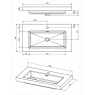 Mueble de baño de suelo de 80 cm con 2 cajones con lavabo integrado acabado crudo Modelo Granada9