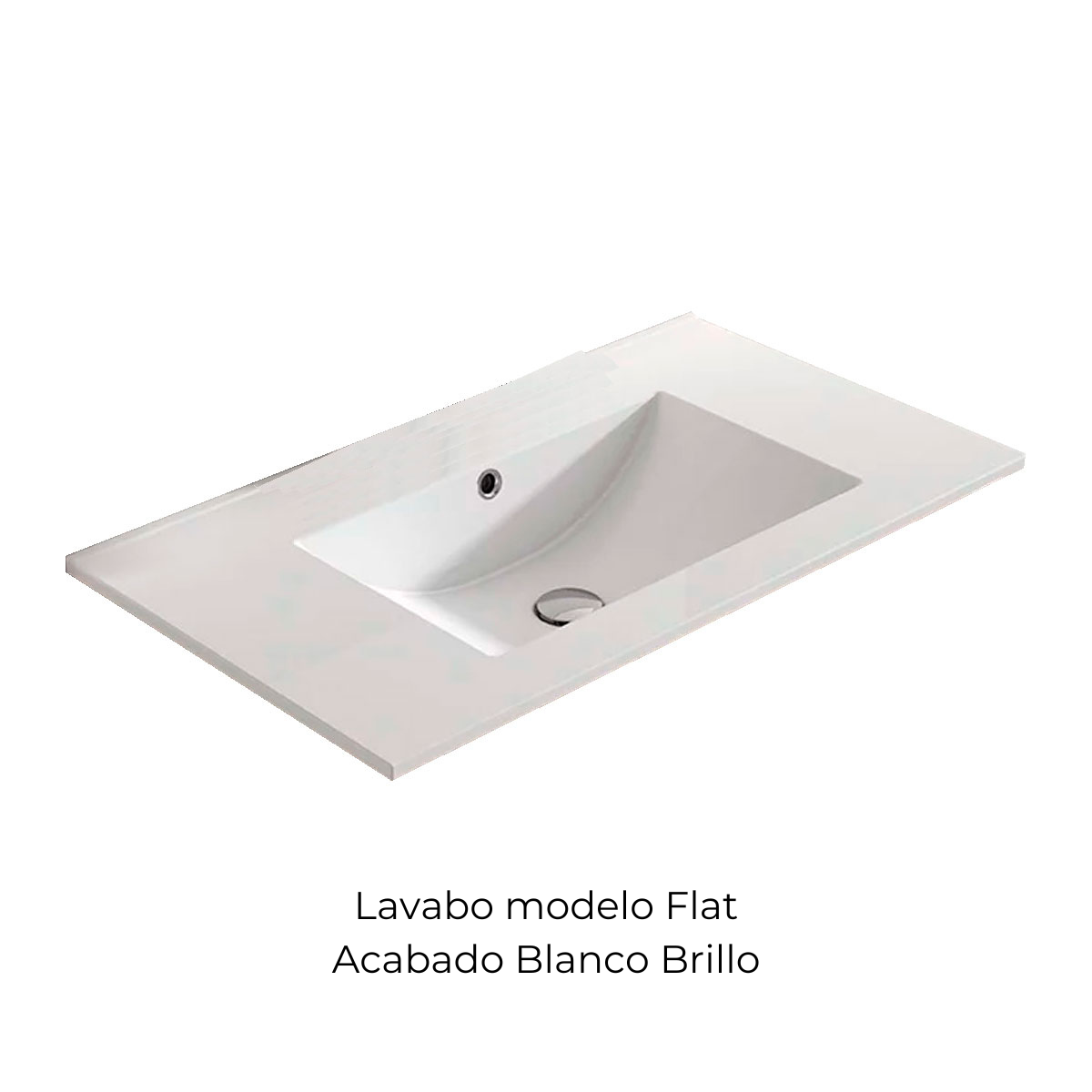 Mueble de baño de suelo de 80 cm con 3 cajones lavabo sobre encimera color Blanco Ada Modelo Granada2