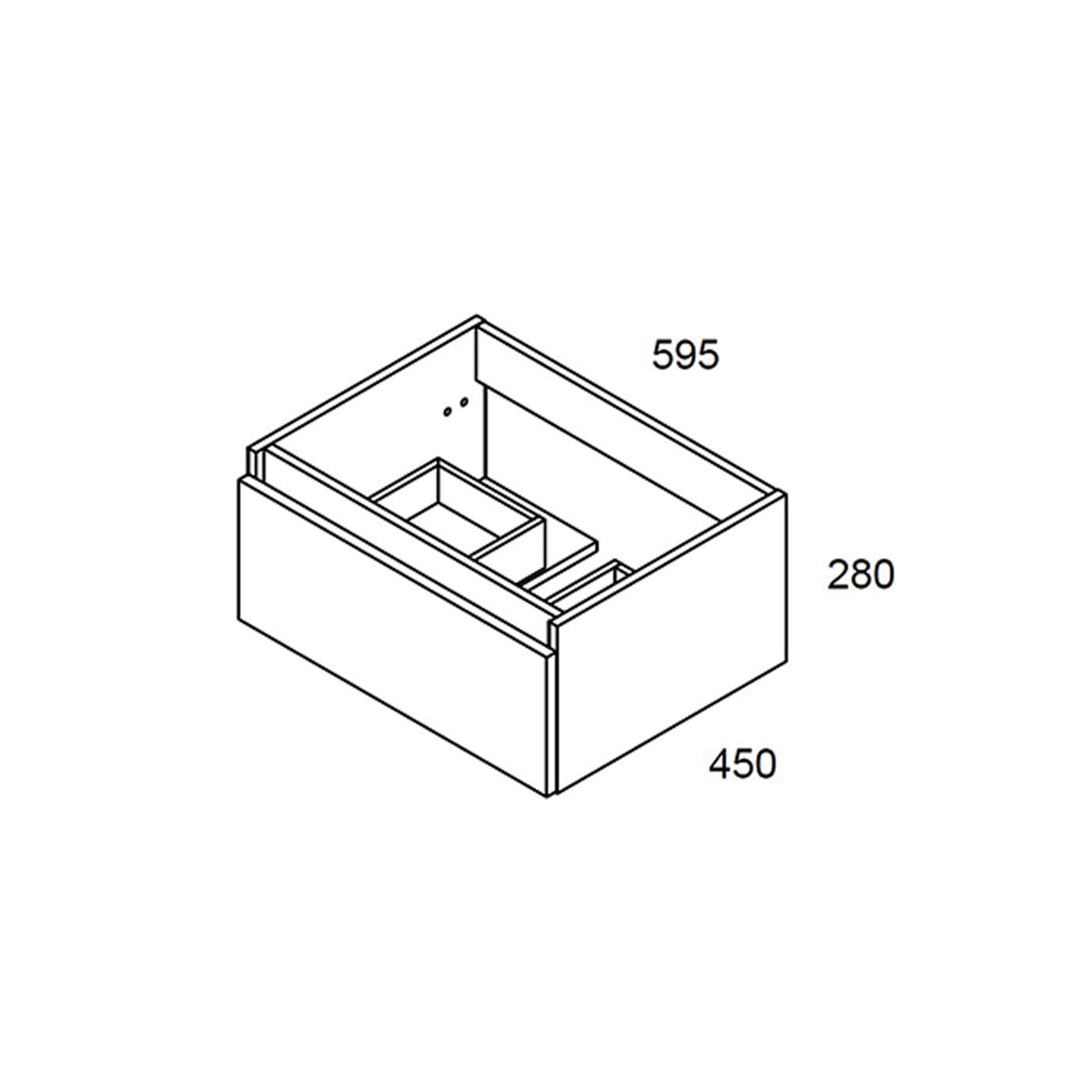 Muebles de baño con lavabo sobre encimera de 60cm