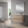 móvel de casa de banho com lavatório de madeira integrado