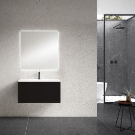 Mueble de baño suspendido black con 1 cajón Modelo Bari