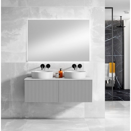 Griggio móvel de casa de banho suspenso branco 120 cm com 2 gavetas Modelo Bari