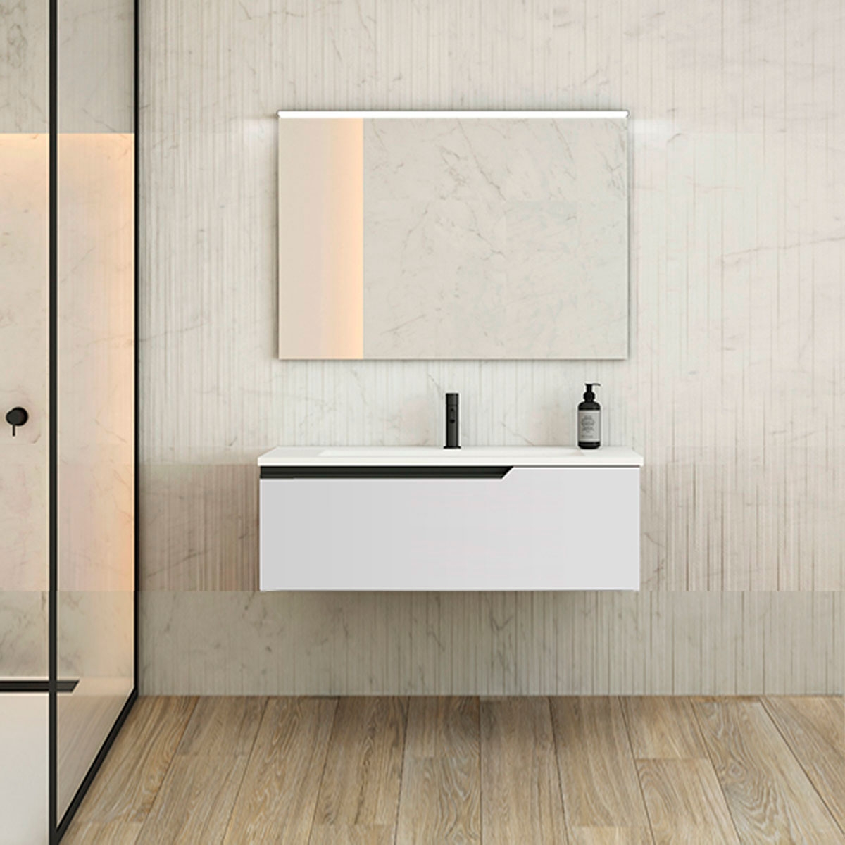 Conjunto de baño Mueble Box Nogal Valenti + Lavabo Ada VisoBath