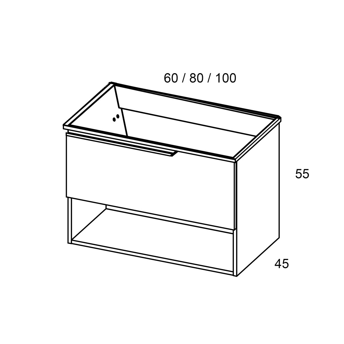 esquema mueble baño eleven crudo 1c1h