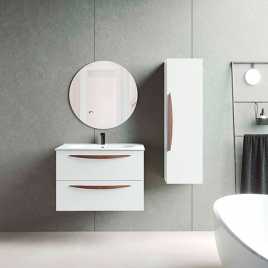 Foto de Móvel de casa de banho com 2 gavetas e lavatório Cor branca Ada Modelo Arco