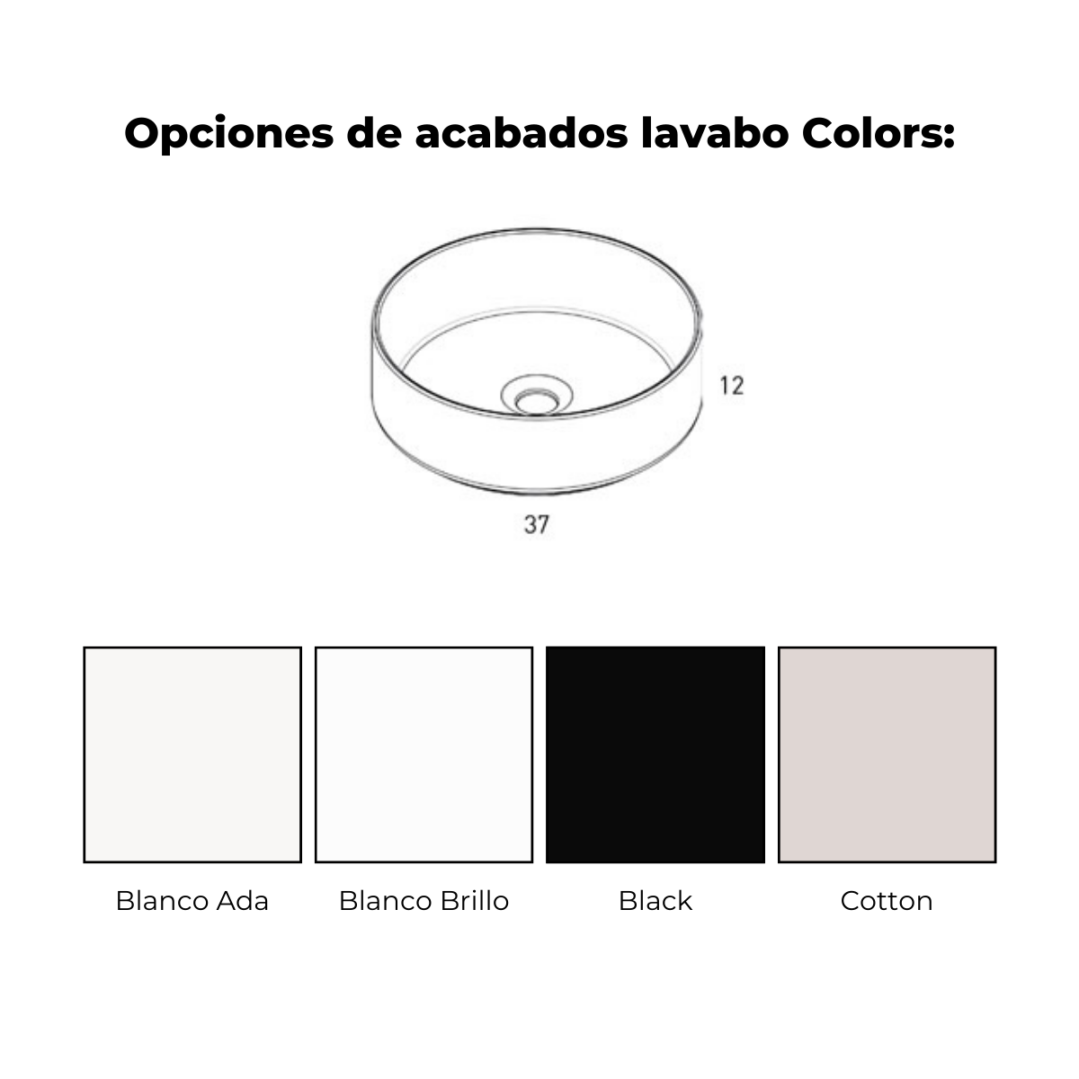 cores de lavatório arco cotton 3c