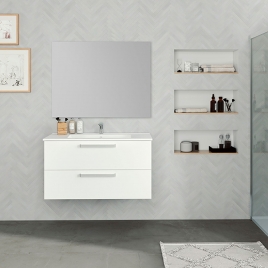 Mueble de baño suspendido con lavabo color Blanco Ada Modelo Bondi