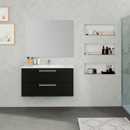 Mueble de baño suspendido con lavabo color Black Modelo Bondi