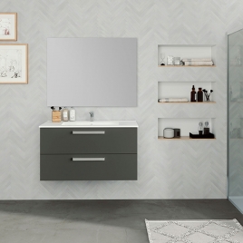 Móvel de casa de banho com lavatório em cor de cinza Modelo Bondi