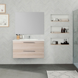 Mueble de baño suspendido con lavabo color Crudo Modelo Bondi