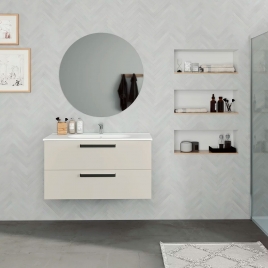 Mueble de baño suspendido con lavabo color Cotton Modelo Bondi