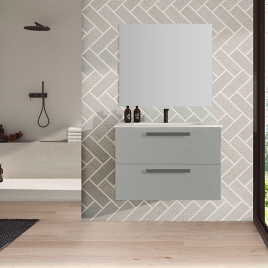 Mueble de baño suspendido con lavabo color Griggio Modelo Bondi