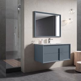 Aquareforma | Mueble de Baño sin Lavabo y sin Espejo | Mueble Baño Modelo  Derby 2 Cajones Suspendido | Muebles de Baño | Diferentes Acabados Color