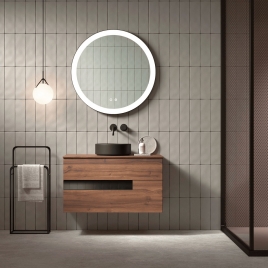 Foto de Móvel de casa de banho suspenso 2 gavetas com lavatório de bancada Modelo Vision