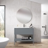 Móvel de casa de banho de chão com 1 gaveta e 1 nicho com lavatório integrado Modelo Icon7