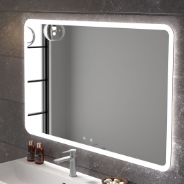 Espelho Eurobath Mykonos com luz led 160 frontal e retroiluminação