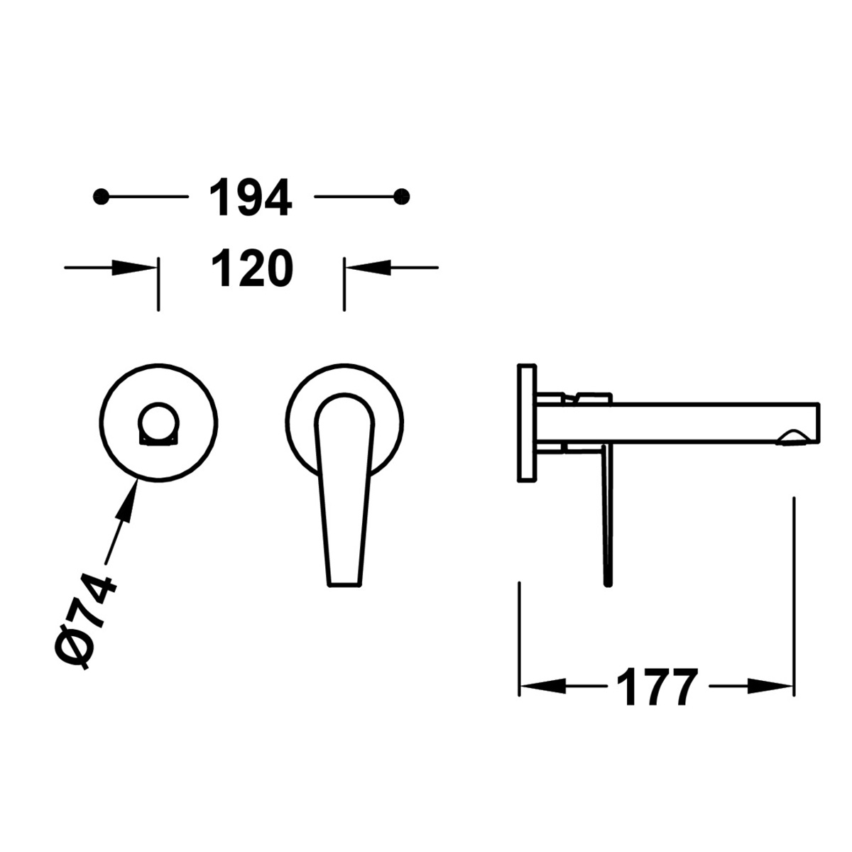 Grifo empotrado para lavabo Class