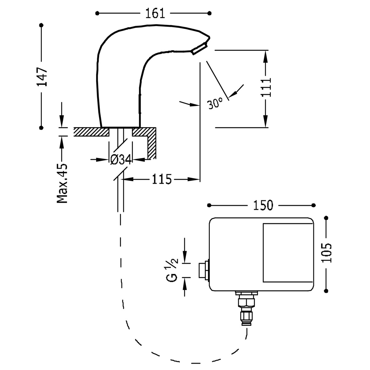 Grifo Electrónico 1 Agua Para Lavabo Electronic_