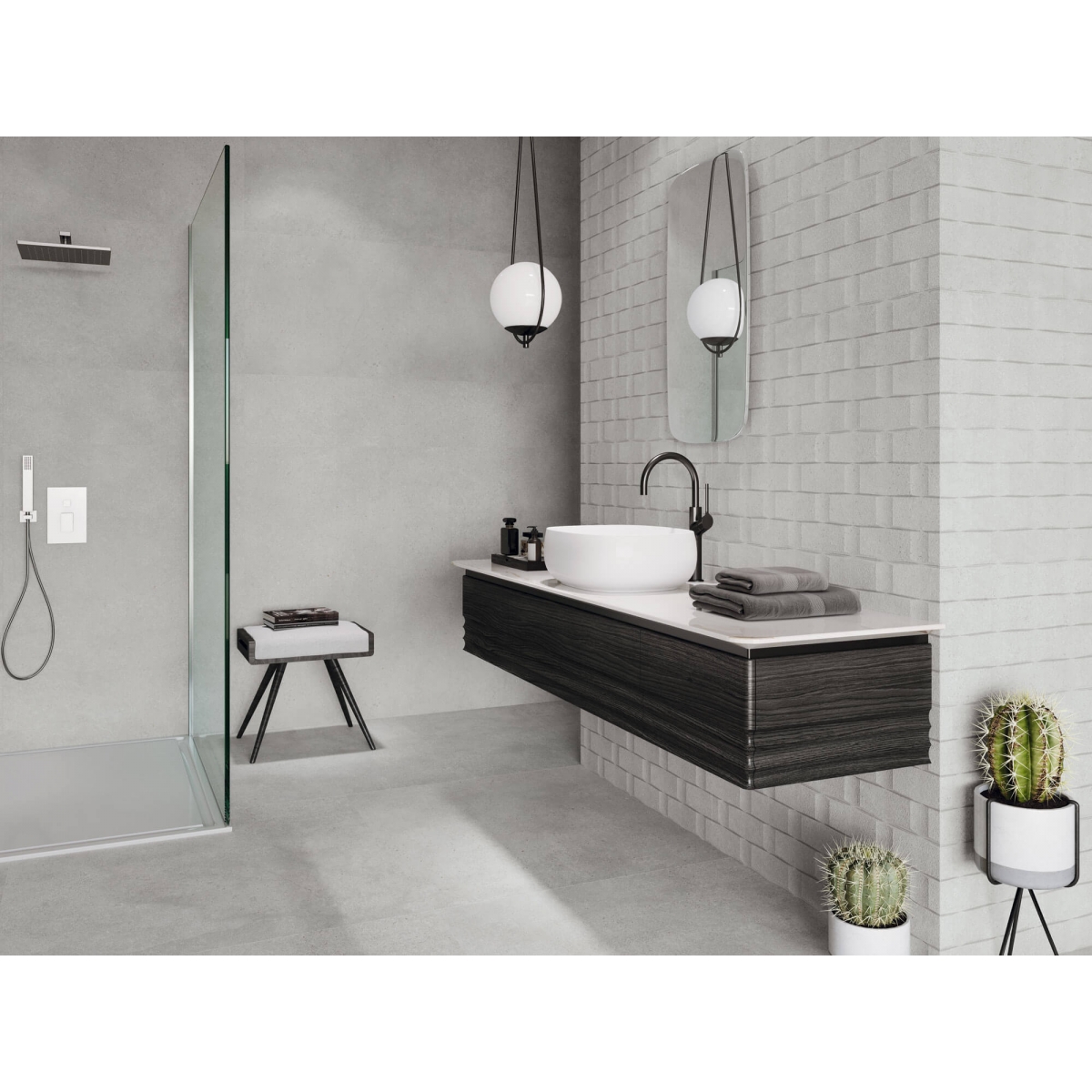 9552 Steel 30x90 Relieve Serie Ateliers da Porcelanite