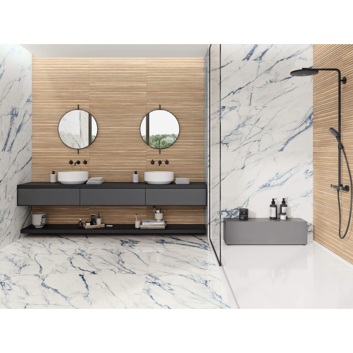 9544 Carvalho Relelevo Rect. 30x90 - Serie Amazonas da Porcelanite