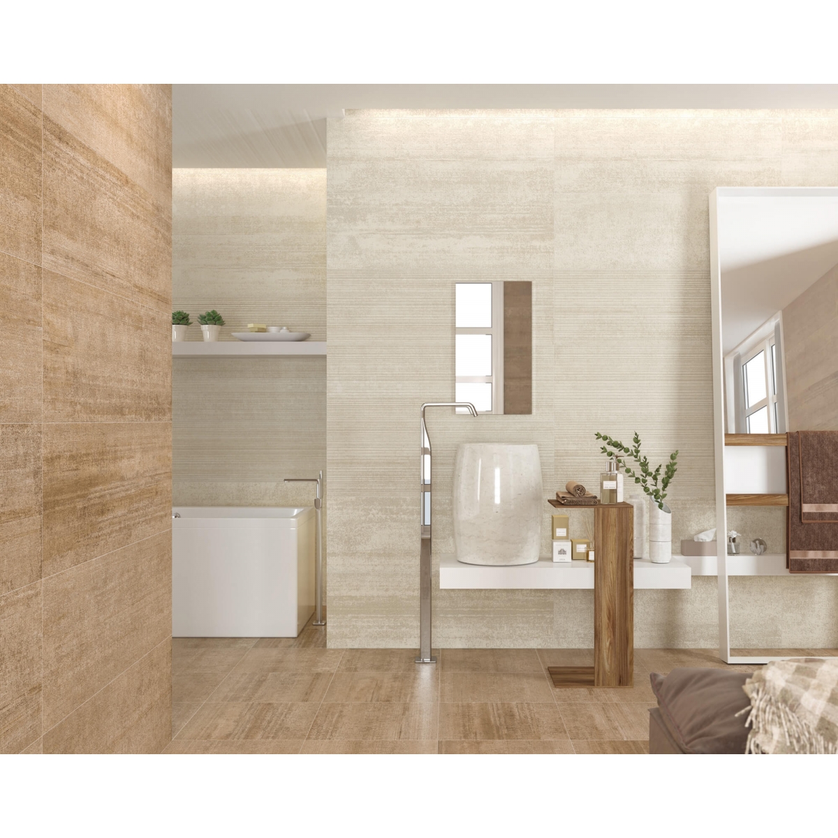 1208 Creme 40x120 Série Houston Porcelanite