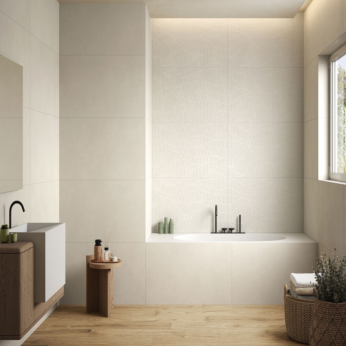 Baño con revestimiento Chelsea Tree Almond