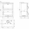 Estufa de leña frontal con horno CH-9 (Nuevo modelo) esquema medidas